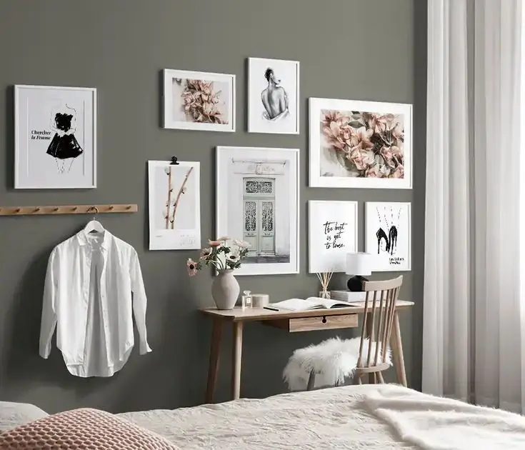 A curated gallery wall with multiple posters