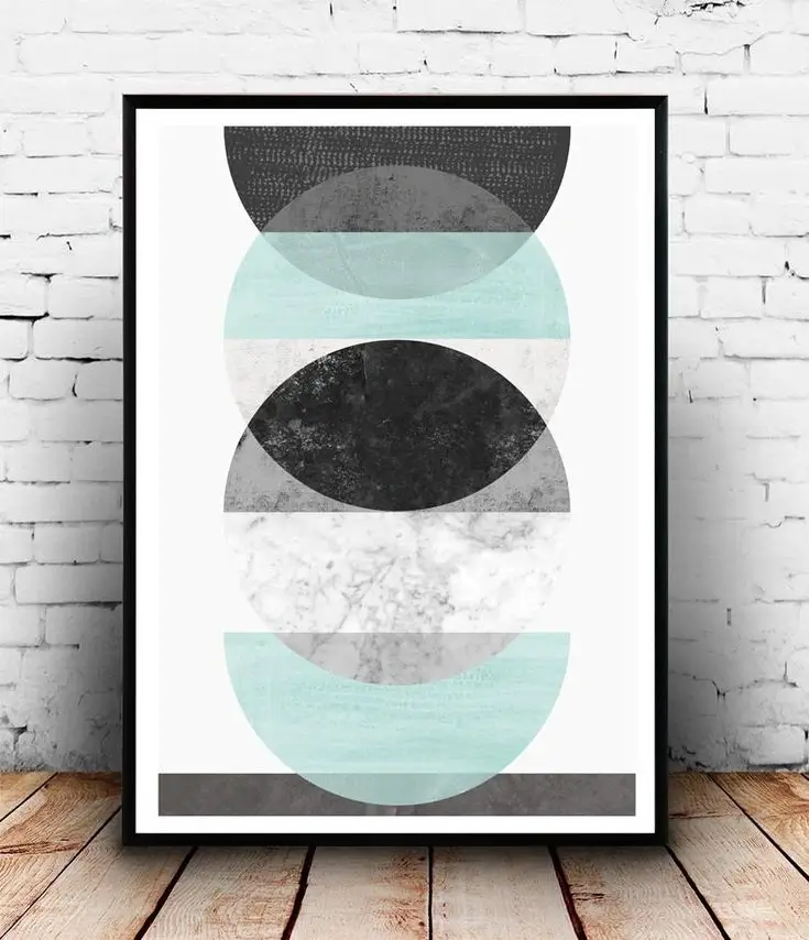 Geometric art print with circles