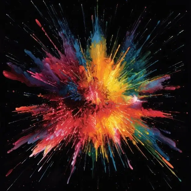 Vibrant abstract color explosion poster